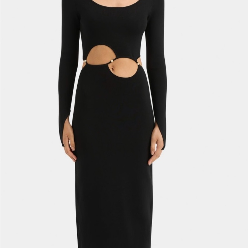 Salvador beaded Black Cut-Out Dress